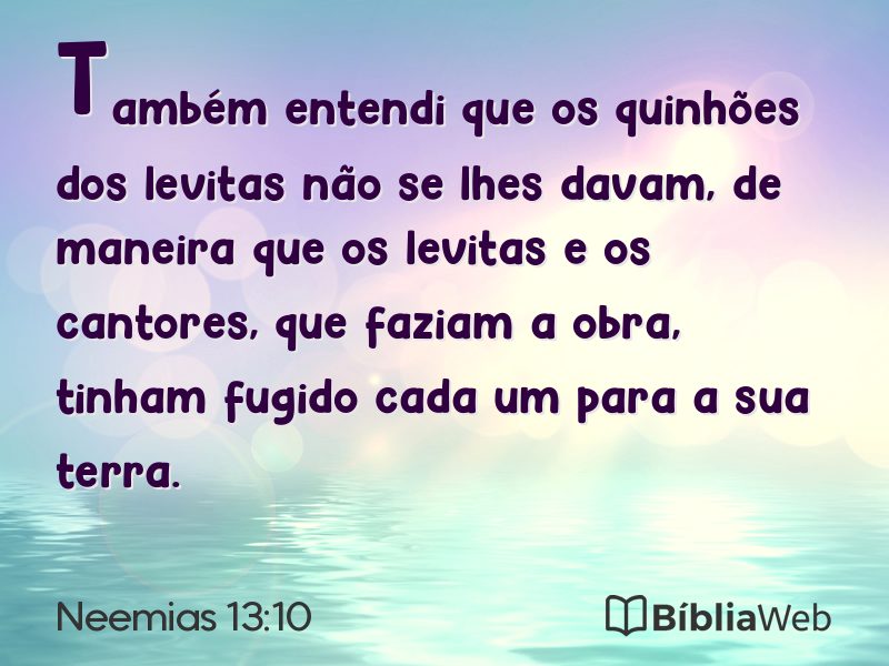 Neemias 13:10 em imagem para compartilhar