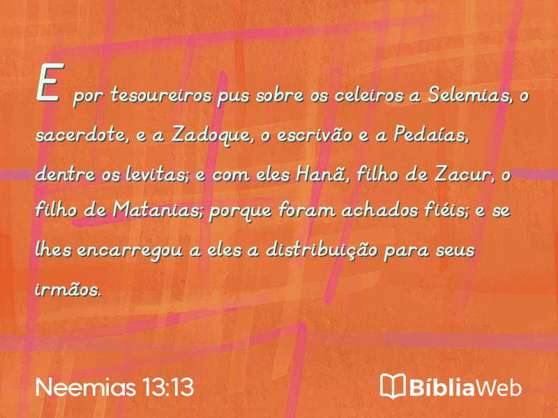 Neemias 13:13 em imagem para compartilhar