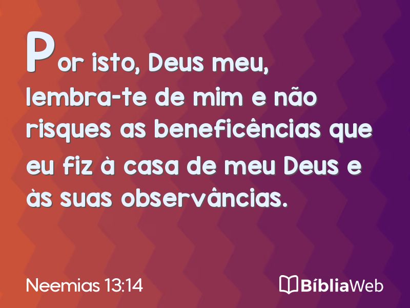 Neemias 13:14 em imagem para compartilhar