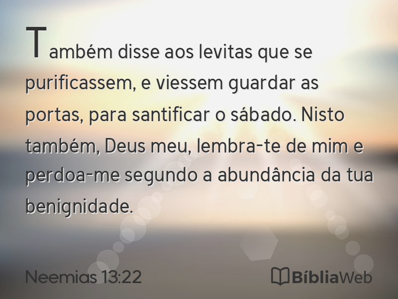 Neemias 13:22 em imagem para compartilhar