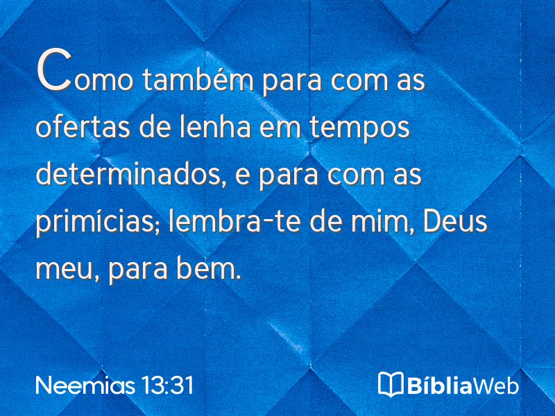 Neemias 13:31 em imagem para compartilhar