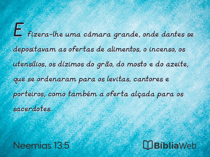Neemias 13:5 em imagem para compartilhar
