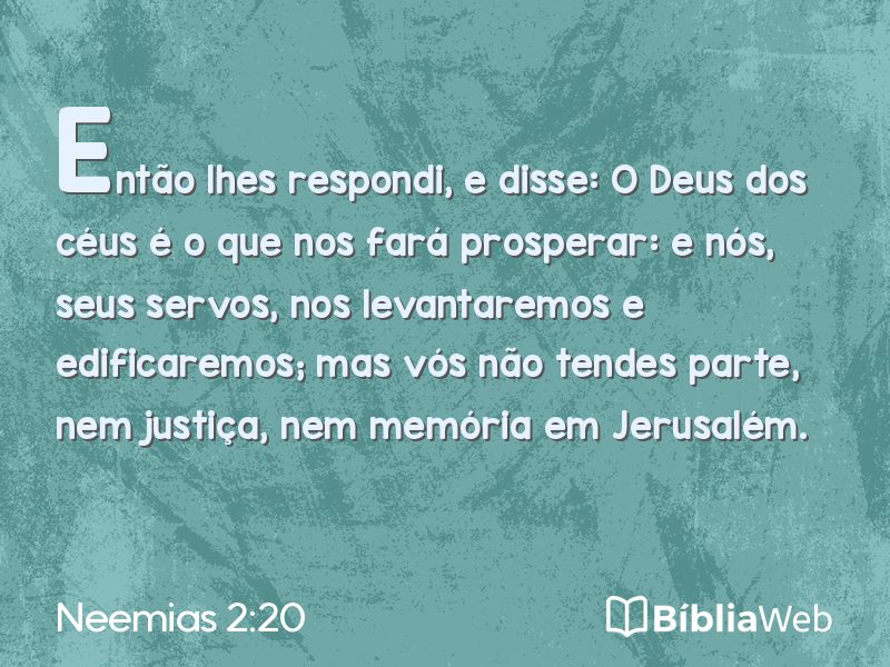 Neemias 2:20 em imagem para compartilhar