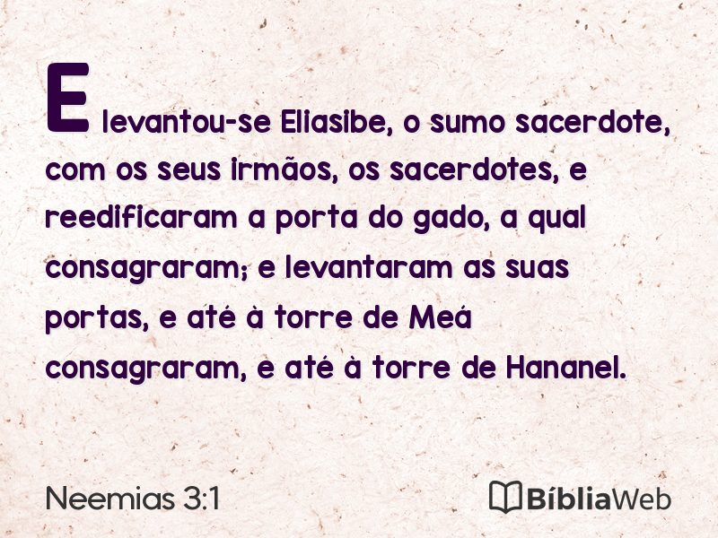 Neemias 3:1 em imagem para compartilhar
