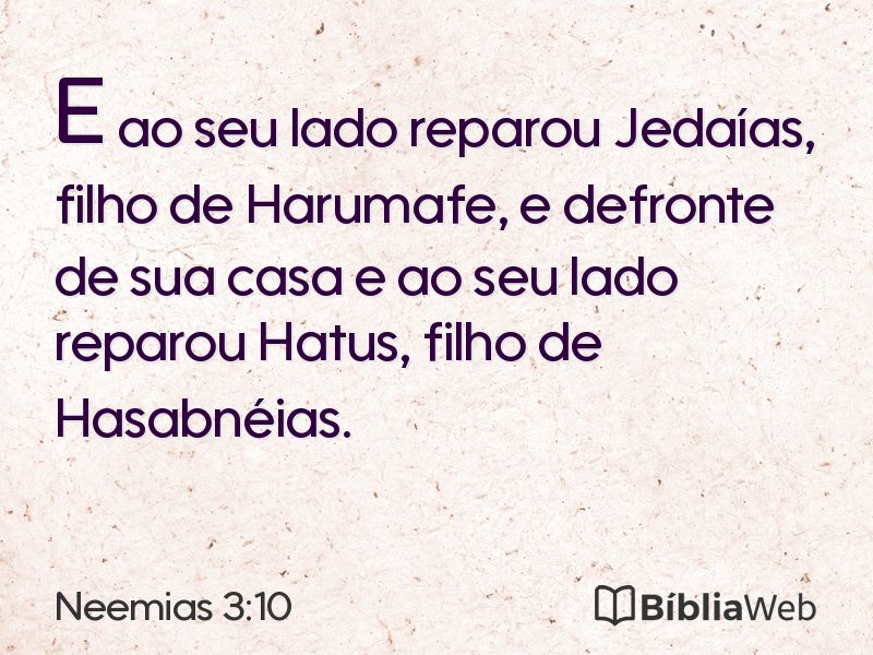 Neemias 3:10 em imagem para compartilhar