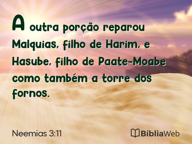 Neemias 3:11 em imagem para compartilhar