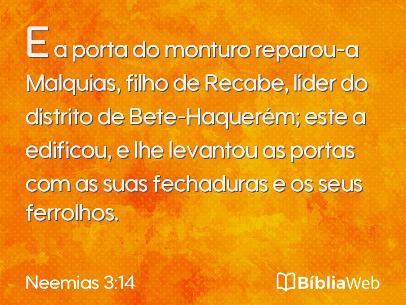 Neemias 3:14 em imagem para compartilhar