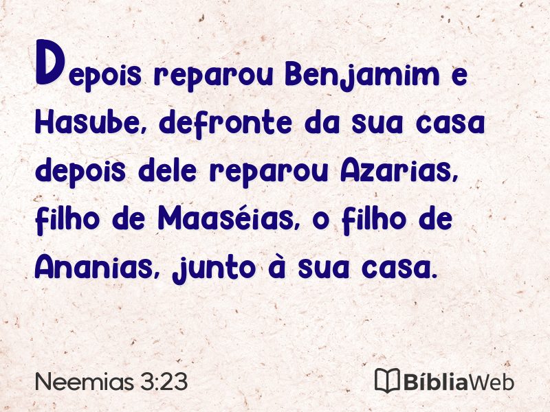 Neemias 3:23 em imagem para compartilhar