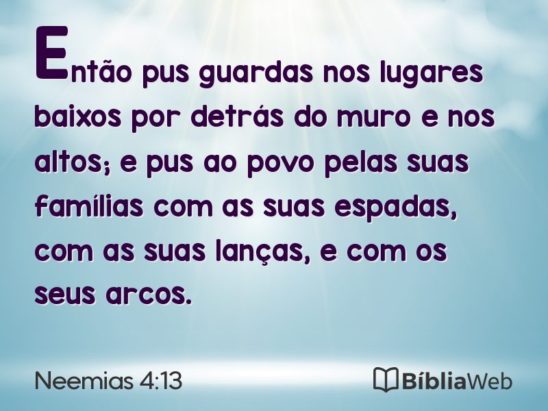 Neemias 4:13 em imagem para compartilhar