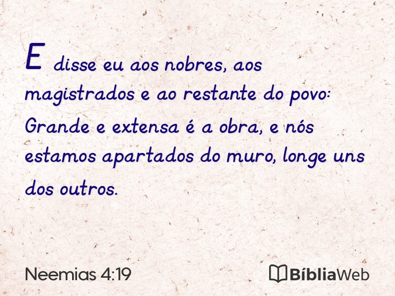 Neemias 4:19 em imagem para compartilhar