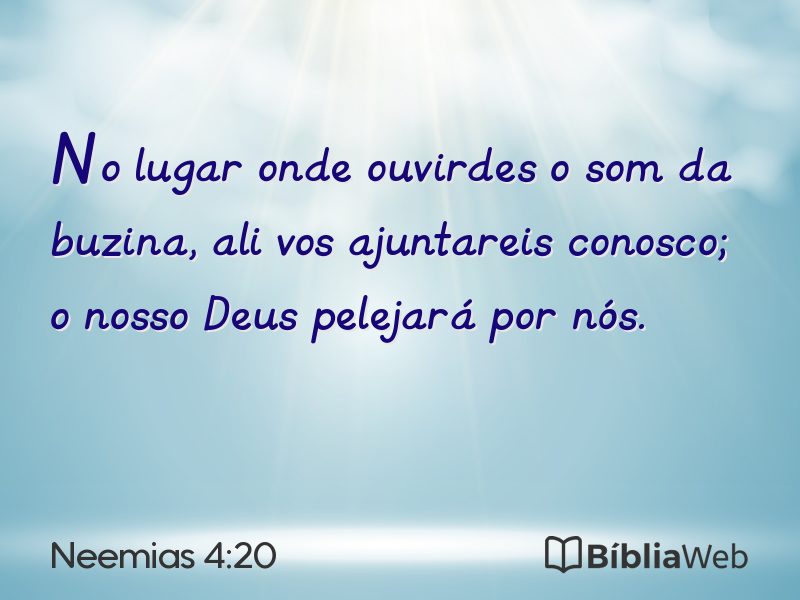 Neemias 4:20 em imagem para compartilhar