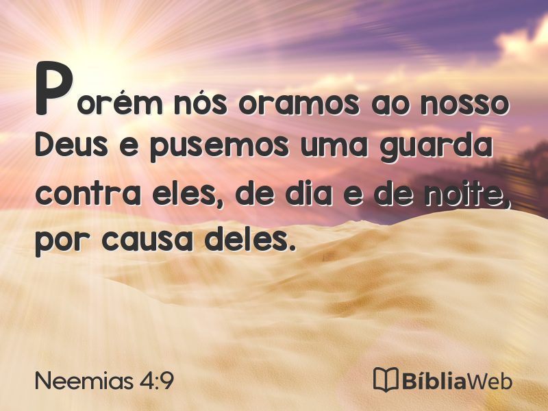 Neemias 4:9 em imagem para compartilhar