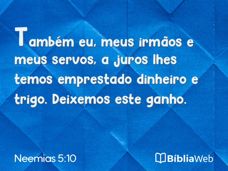 Neemias 5:10 em imagem para compartilhar
