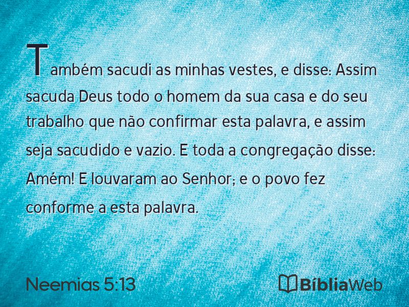 Neemias 5:13 em imagem para compartilhar