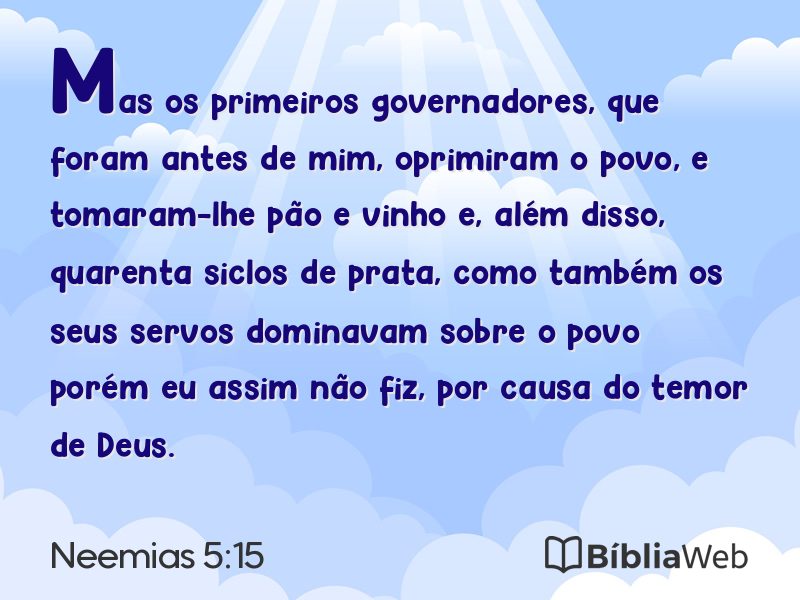 Neemias 5:15 em imagem para compartilhar