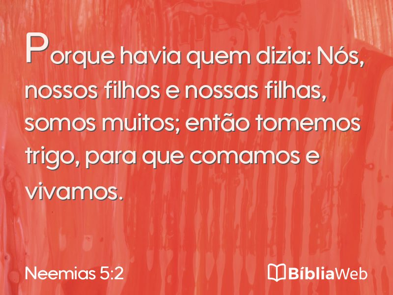Neemias 5:2 em imagem para compartilhar