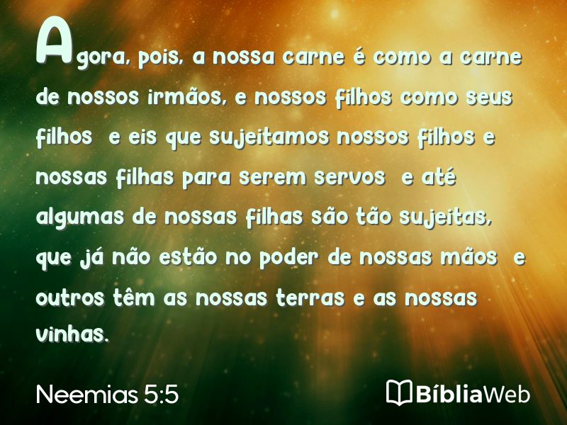 Neemias 5:5 em imagem para compartilhar