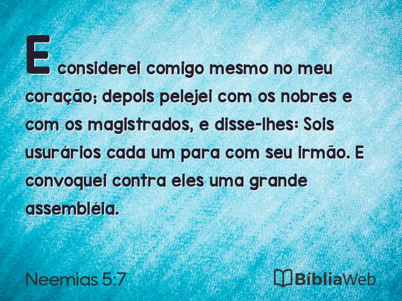 Neemias 5:7 em imagem para compartilhar