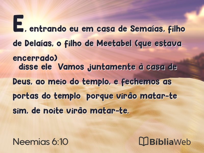 Neemias 6:10 em imagem para compartilhar