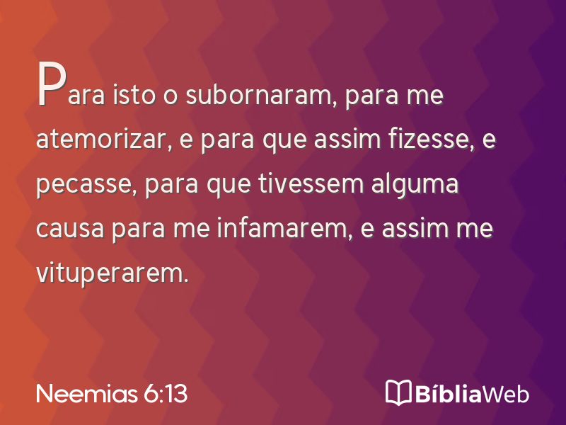 Neemias 6:13 em imagem para compartilhar