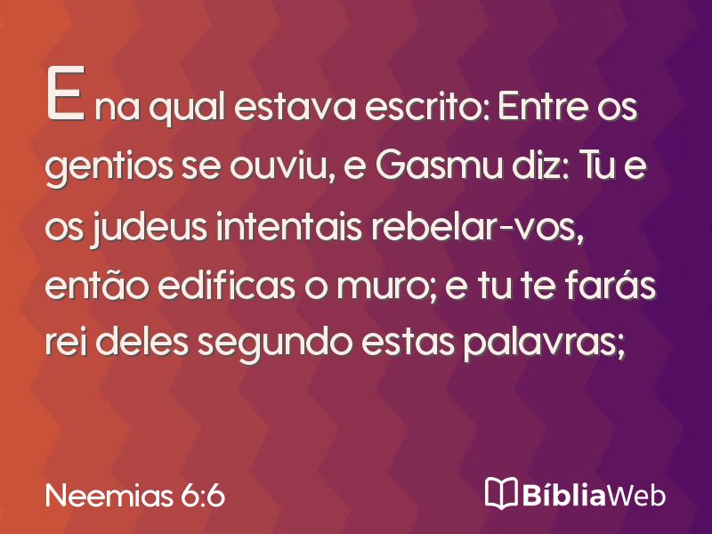 Neemias 6:6 em imagem para compartilhar