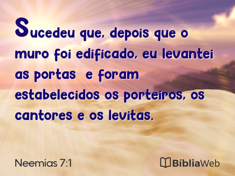Neemias 7:1 em imagem para compartilhar