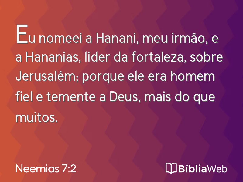 Neemias 7:2 em imagem para compartilhar