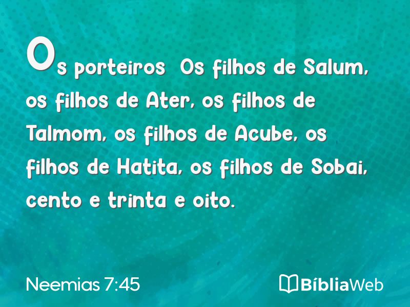 Neemias 7:45 em imagem para compartilhar