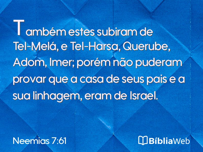 Neemias 7:61 em imagem para compartilhar