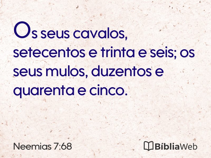 Neemias 7:68 em imagem para compartilhar