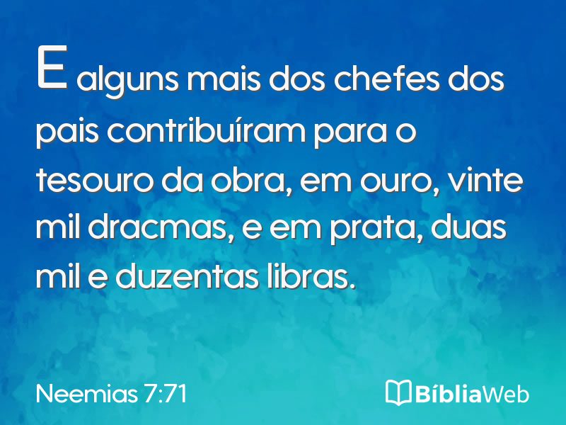 Neemias 7:71 em imagem para compartilhar