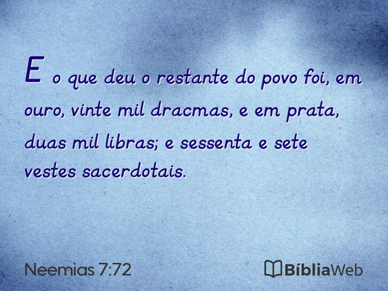 Neemias 7:72 em imagem para compartilhar