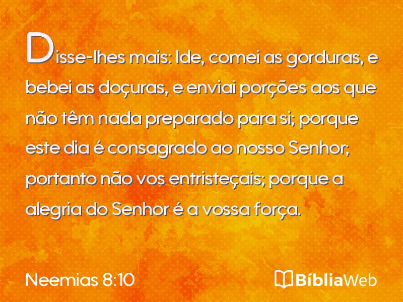 Neemias 8:10 em imagem para compartilhar