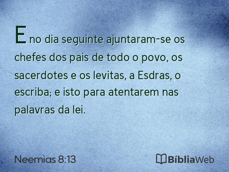 Neemias 8:13 em imagem para compartilhar