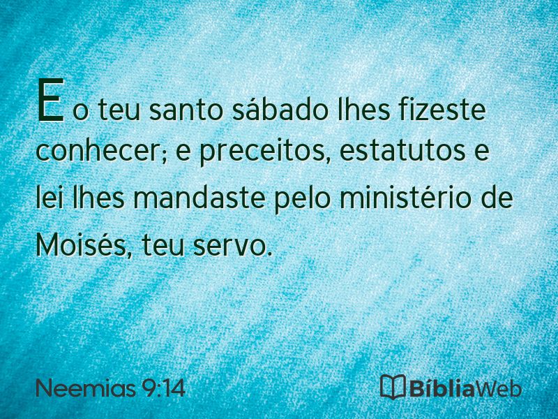 Neemias 9:14 em imagem para compartilhar