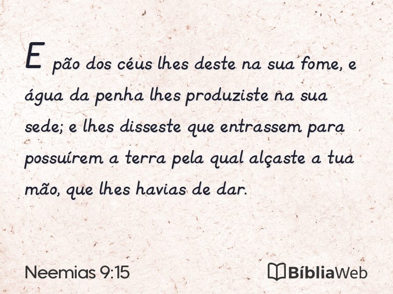 Neemias 9:15 em imagem para compartilhar