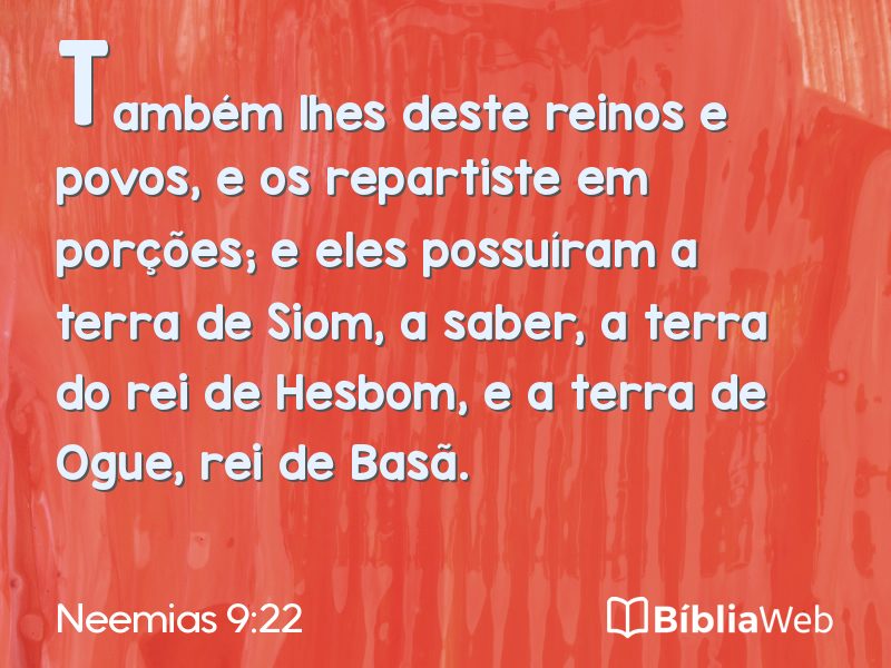 Neemias 9:22 em imagem para compartilhar