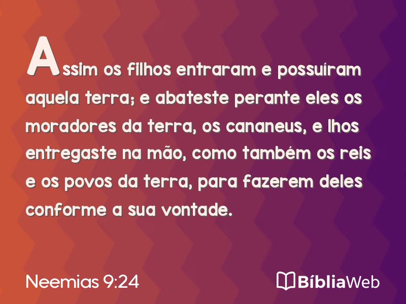 Neemias 9:24 em imagem para compartilhar