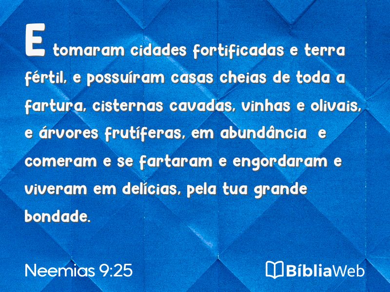 Neemias 9:25 em imagem para compartilhar