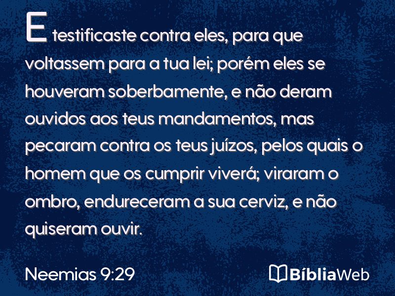 Neemias 9:29 em imagem para compartilhar
