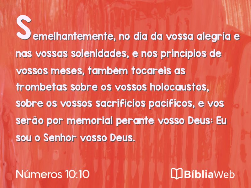 Números 10:10 em imagem para compartilhar