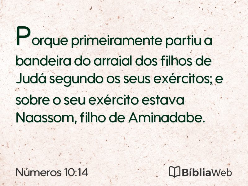 Números 10:14 em imagem para compartilhar