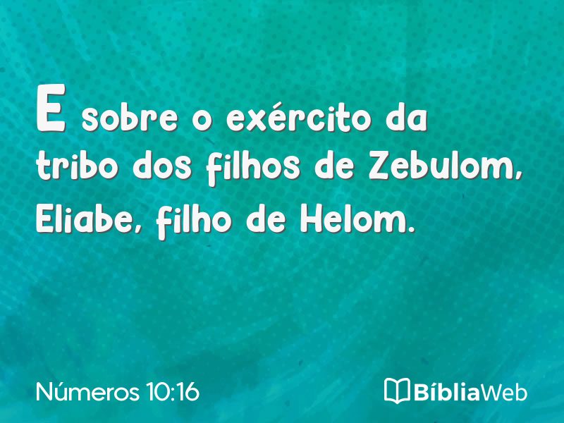 Números 10:16 em imagem para compartilhar