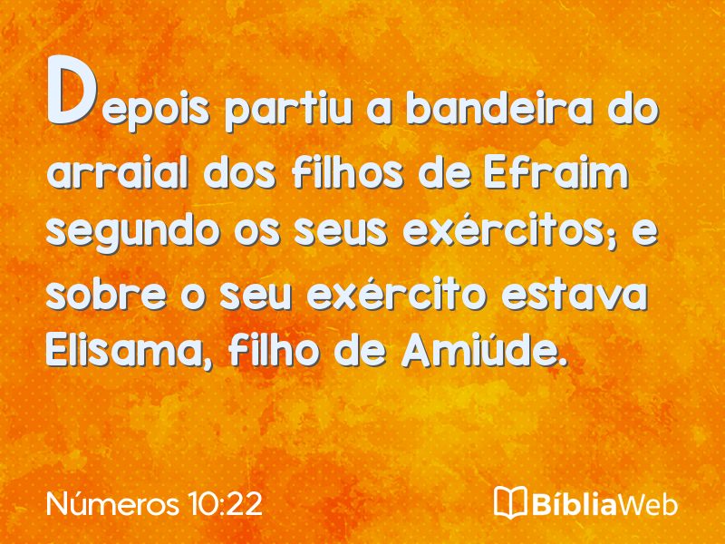 Números 10:22 em imagem para compartilhar