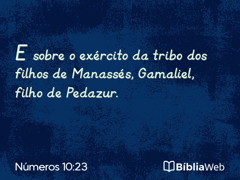 Números 10:23 em imagem para compartilhar