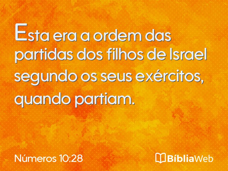 Números 10:28 em imagem para compartilhar