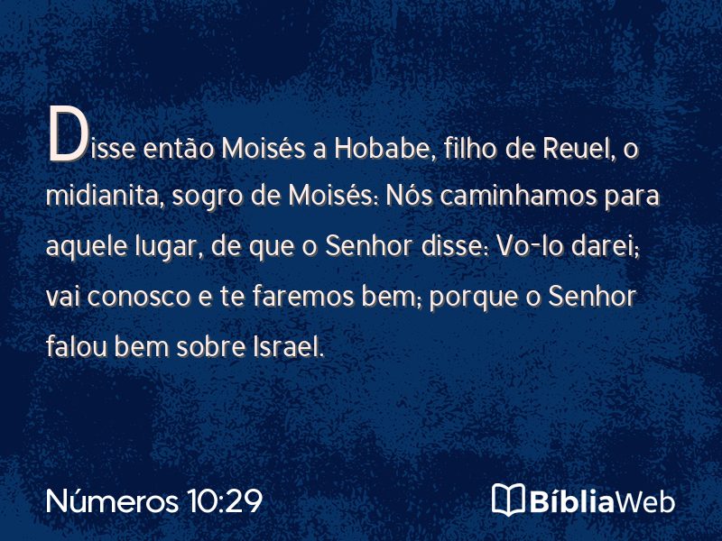 Números 10:29 em imagem para compartilhar