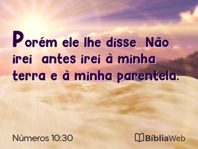 Números 10:30 em imagem para compartilhar