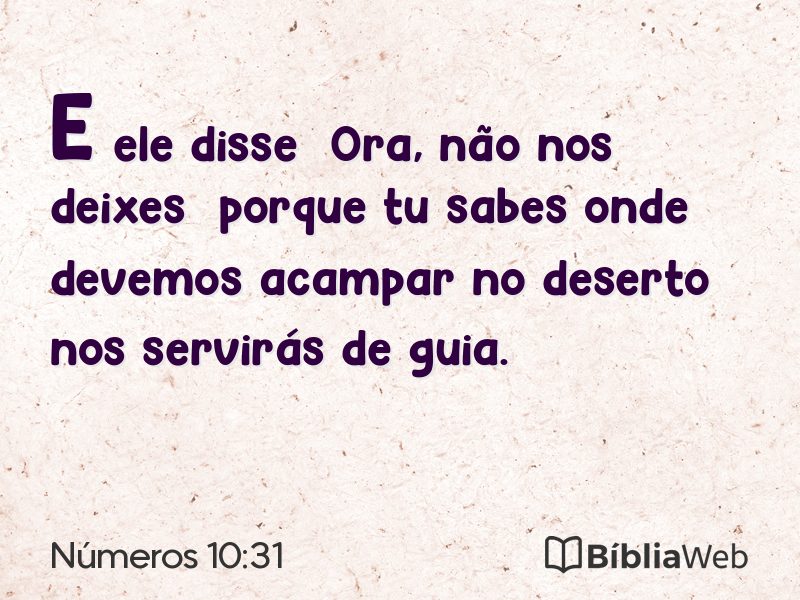 Números 10:31 em imagem para compartilhar