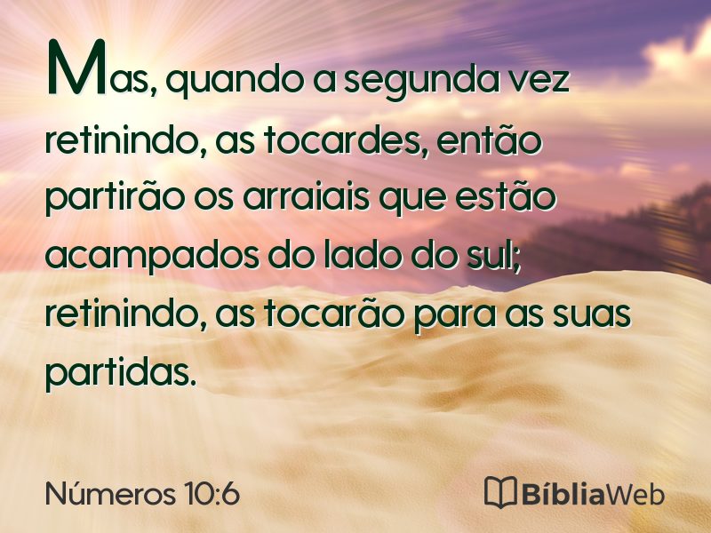 Números 10:6 em imagem para compartilhar
